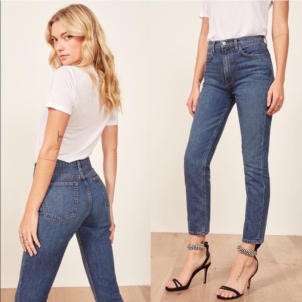 Reformation Julia Cigarette Jeans (Baltic)
